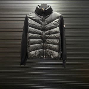 몽클레르 MONCLER 세련된 니트 조합 스탠드칼라 여성용 오리털 패딩 점퍼