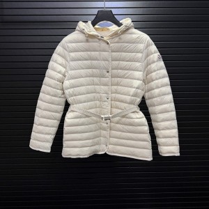 몽클레르 MONCLER 허리 라인 잡힌 후드 얇은 여성용 패딩 점퍼