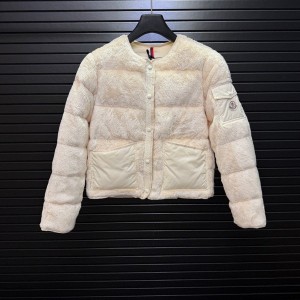 몽클레르 MONCLER 고급 패션 테디 플란넬 숏 라운드넥 여성용 패딩 재킷