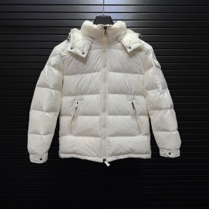 몽클레르 MONCLER 아이스크림 크림색 보온 후드 여성용 패딩 재킷