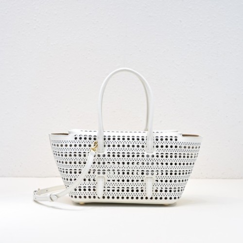 알라이아 뉴 미나 20 컷아웃 가죽 탑 핸들 백 20*13.5*10cm