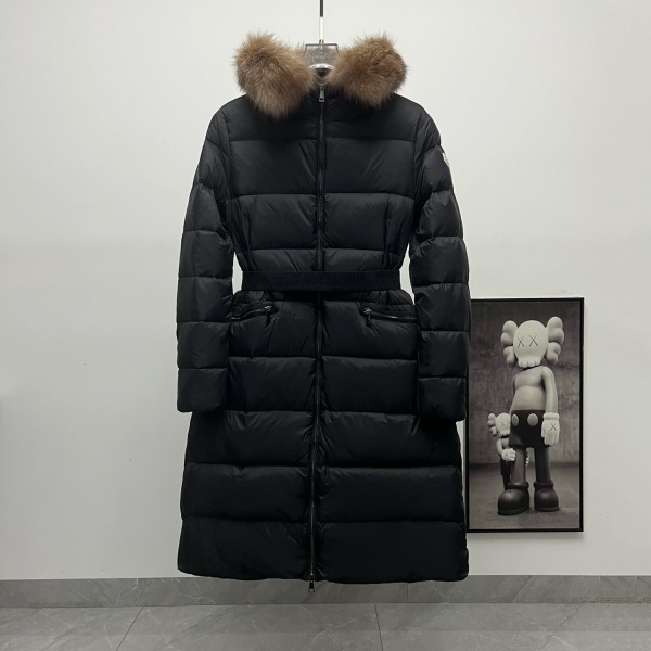 몽클레어 보에딕 후드 시어링 트리밍 롱 다운 재킷 블랙