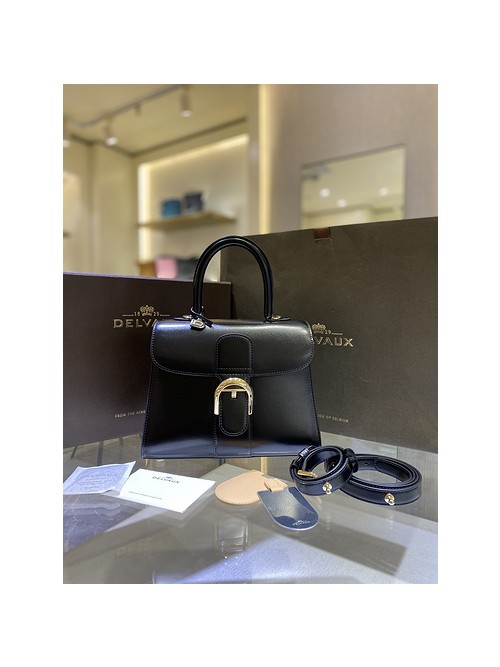 델보 브리앙 PM 박스백 유광 블랙